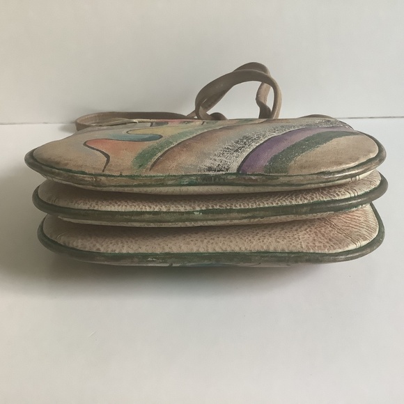 Sam Sam Vintage Genuine Leather Hand Painted Crossbody Bag - Picture 5 of 16